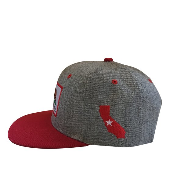 New California Republic Snapback Hat Red/Gray - Picture 2 of 6